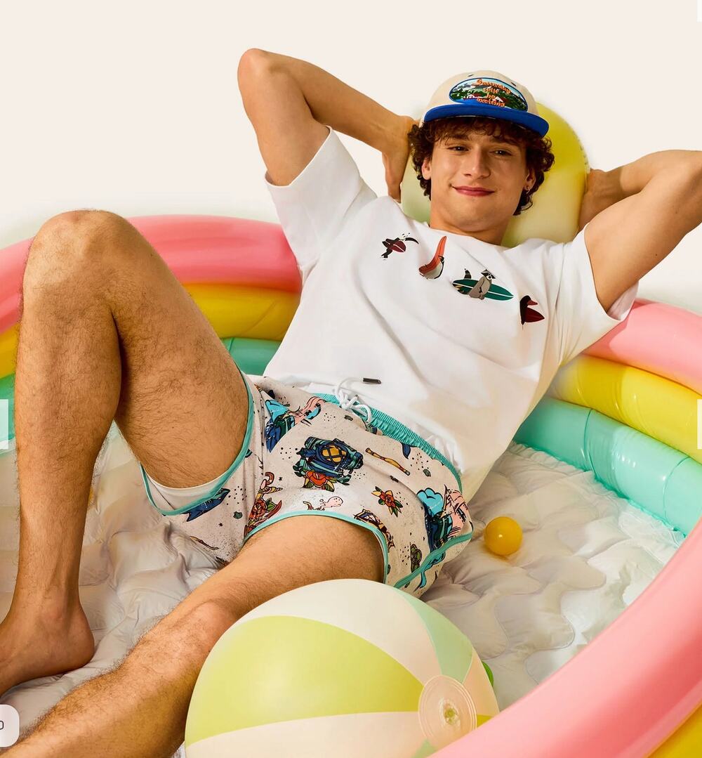 Maamgic SeaBorn Sea Voyage Nautical Print Swim Trunks Men's XL